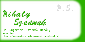 mihaly szedmak business card