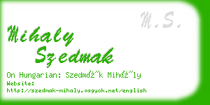 mihaly szedmak business card